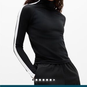Athleta Renew Seamless Mock Neck Long-Sleeve Top - NAVY - XL